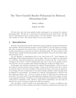 The Three-Variable Bracket Polynomial for Reduced, Alternating Links