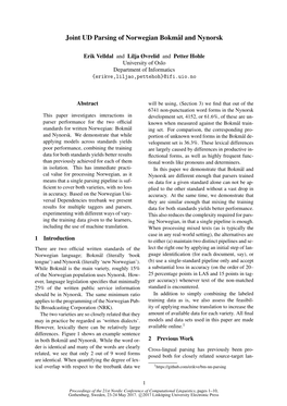 Joint UD Parsing of Norwegian Bokmål and Nynorsk