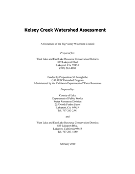 Kelsey Creek Watershed Assessment