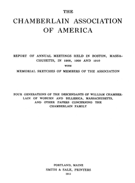 ·Chamberlain Association of America