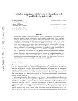 Scalable Combinatorial Bayesian Optimization with Tractable Statistical Models