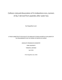 Collision-Induced Dissociation of 4-Imidazolone Ions, Isomers of [Bn