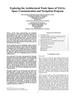 Exploring the Architectural Trade Space of Nasas Space Communication and Navigation Program