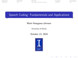 Speech Coding: Fundamentals and Applications