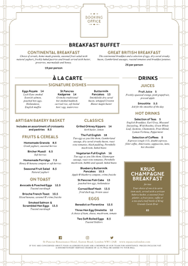 À La Carte Drinks Krug Champagne Breakfast