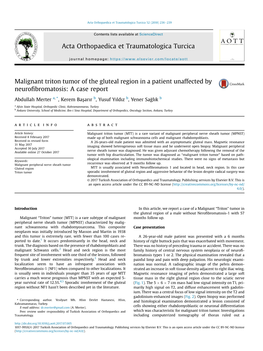 Malignant Triton Tumor of the Gluteal Region in a Patient Unaffected by Neuroﬁbromatosis: a Case Report