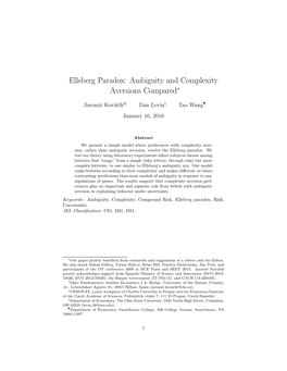 Ellsberg Paradox: Ambiguity and Complexity Aversions Compared∗