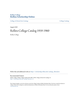 Rollins College Catalog 1959-1960 Rollins College