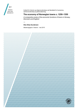 The Economy of Norwegian Towns C. 1250–1350