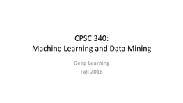 CPSC 340: Data Mining Machine Learning