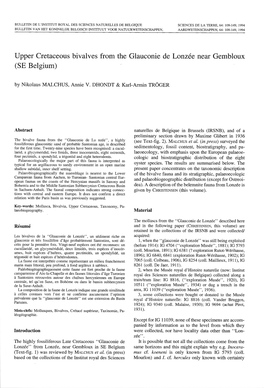 Upper Cretaceous Bivalves from the Glauconie (SE Belgium)