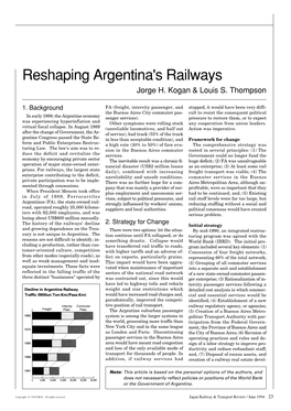 Reshaping Argentina's Railways Jorge H