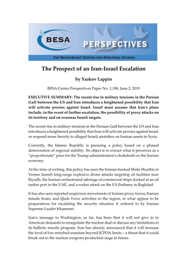 The Prospect of an Iran-Israel Escalation