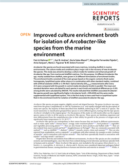 Improved Culture Enrichment Broth for Isolation of Arcobacter-Like Species