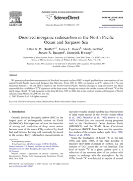 Dissolved Inorganic Radiocarbon in the North Pacific Ocean And