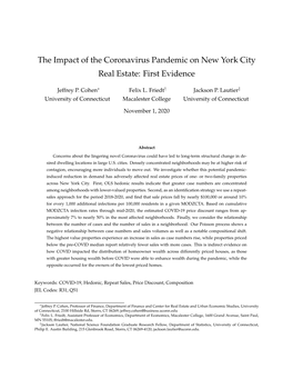 The Impact of the Coronavirus Pandemic on New York City Real Estate: First Evidence