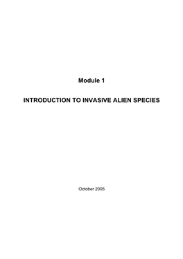 Introduction to Invasive Alien Species