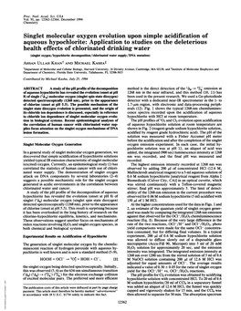 Singlet Molecular Oxygen Evolution Upon Simple Acidification Of