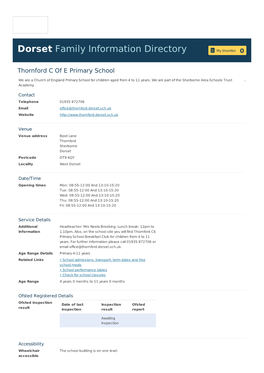 Thornford C of E Primary School | Dorset