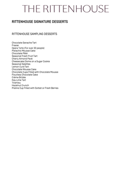 Rittenhouse Signature Desserts