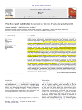 What Bone Grafting Is Best for Post-Traumatic Spinal Fusion