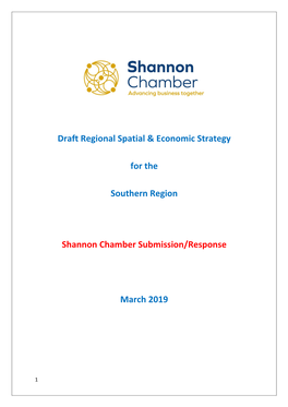 Draft Regional Spatial & Economic Strategy for the Southern Region