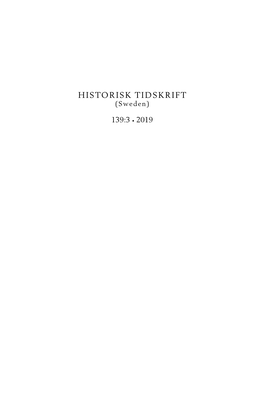 HISTORISK TIDSKRIFT (Sweden)