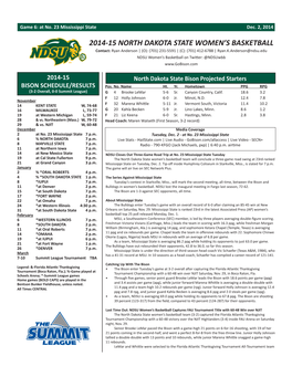 2014-15 North Dakota State Women's Basketball