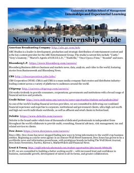 New York City Internship Guide [PDF]