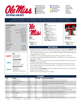 2018 Football Game Notes