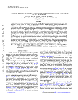 Proper Motions in Galactic Globular Clusters with TGAS