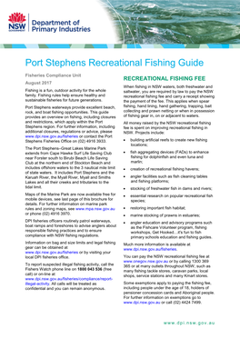 Port Stephens Recreational Fishing Guide