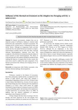 Influence of the Thermal Environment on the Stingless Bee Foraging Activity: a Mini-Review