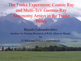Cherenkov Experiments in the Tunka Valley