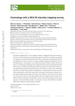 Cosmology with a SKA HI Intensity Mapping Survey