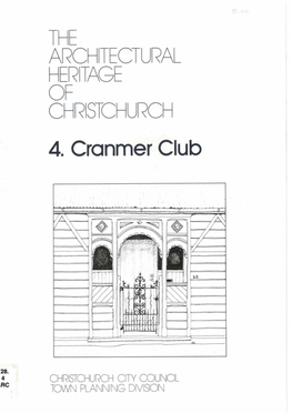 Cranmer Club Introduction the Cranmer Club Stands at 25 Armagh Street on the South-West Corner of Cranmer Square