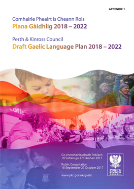 Perth & Kinross Council's Draft Gaelic Language Plan 2018