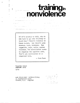 Training Nonviolence