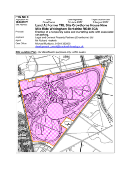 Land at Former TRL Site Crowthorne House Nine Mile Ride Wokingham