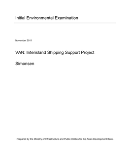 IEE: Vanuatu: Interisland Shipping Support Project