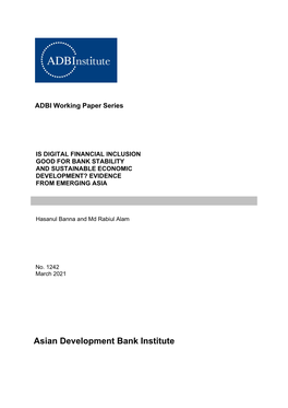 Is Digital Financial Inclusion Good for Bank Stability and Sustainable Economic Development? Evidence from Emerging Asia
