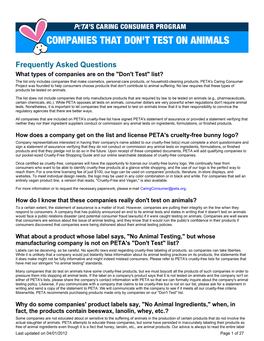 Companies Who Don't Test on Animals