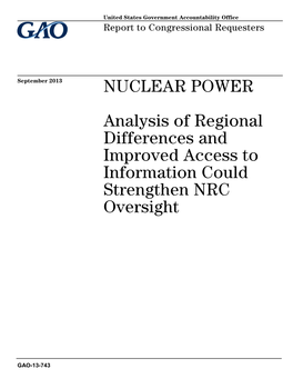 Gao-13-743, Nuclear Power