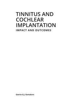 Tinnitus and Cochlear Implantation Impact and Outcomes