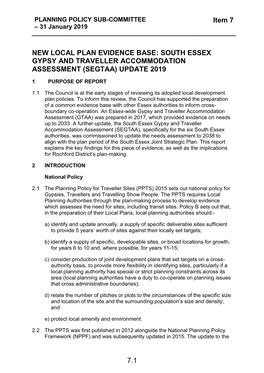 South Essex Gypsy and Traveller Accommodation Assessment Update