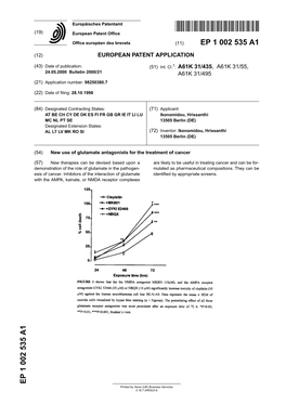 New Use of Glutamate Antagonists for the Treatment of Cancer