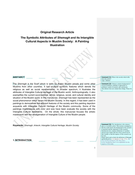 Original Research Article the Symbolic Attributes of Shemagh and Its Intangible Cultural Aspects in Muslim Society: a Painting Illustration