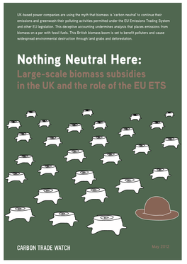 Nothing Neutral Here: Large-Scale Biomass Subsidies in the UK and the Role of the EU ETS