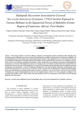 Diplopods Succession Associated to Covered Sus Scrofa Domesticus