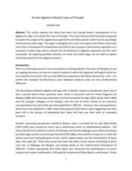 On the Algebra in Boole's Laws of Thought